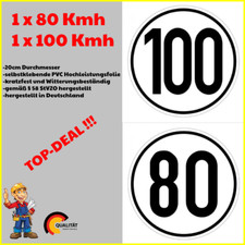 80+100kmh SET 20cm Aufkleber LKW PKW Anhänger Hochleistungs PVC-Folie § 58 StVZO