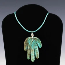 NATIVE AMERICAN ZUNI TURQUOISE FETISH PENDANT BY EVALENA BOONE