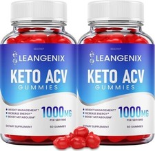 Leangenix Keto ACV Gummies Weight Management Supplement  120 Gummies  2-Pack