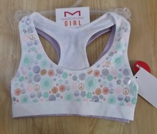 GIRLS' MAIDENFORM 2-PACK RACER BACK SPORT BRAS - SIZE SMALL 30 - 6/6X - NWT