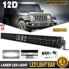 Laser 32" Inch 580W LED Work Light Bar Offroad Driving Bumper Lamp SUV 4X4Truck 