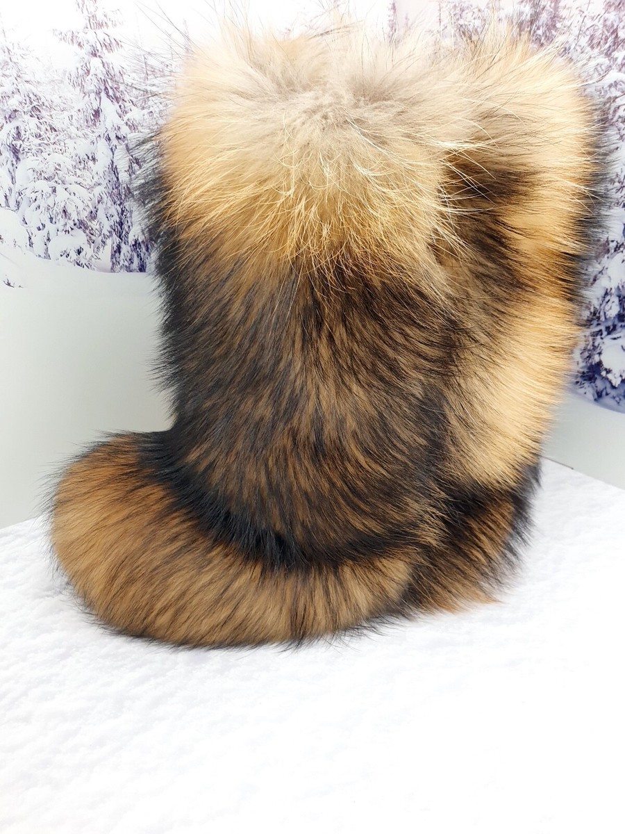 Brown Goat Fur Boots For Men - Winter Snow Viking Boots, Handmade Mukluks, Yeti Boots With Sheepskin Lining - View #2