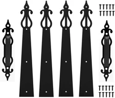 Steel Garage Door Hardware Kit Decorative Carriage House 4pc Hinges 2pc Handles