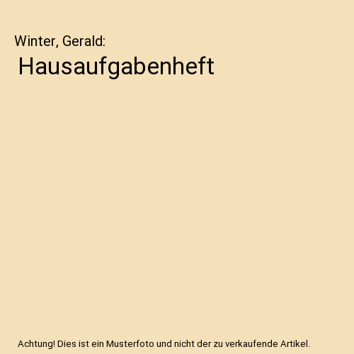 Hausaufgabenheft, Winter, Gerald - Afbeelding 1 van 1