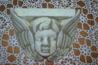 Decorative Art Cherub Face Wall Shelf  Ceramic