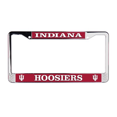 Indiana Hoosiers NCAA 3D Polyurethane Domed Chrome License Plate Frame Car-SUV