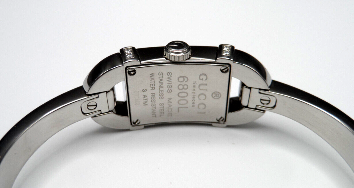時計 GUCCI LADIES Pearl Pink Bangle 6800L GUCCI 6800L Series Mother-of-pearl Dial Diamond Bamboo Style Band