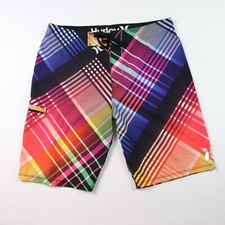 Hurley Shorts Mens 32 Plaid Phantom Boardshorts Swim Surf
