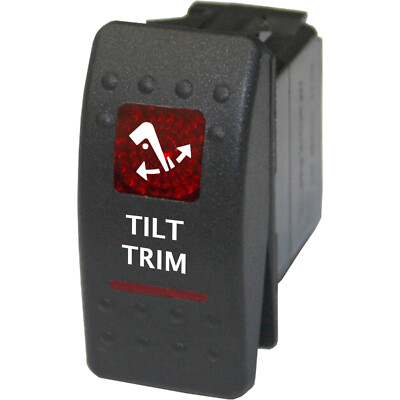 Rocker switch 751RM red momentary 12V TILT TRIM outboard boating motor