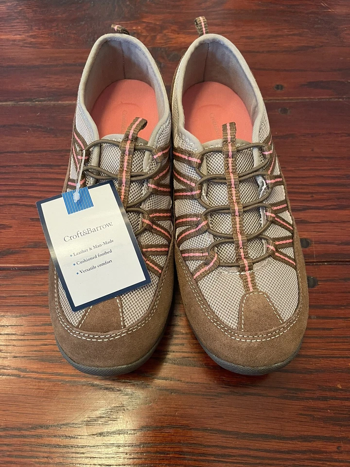 Zapatos de senderismo/caminata Croft&Barrow para mujer y mujer, talla para mujer 8, marrón y rosa. NUEVO Foto 3 de 4