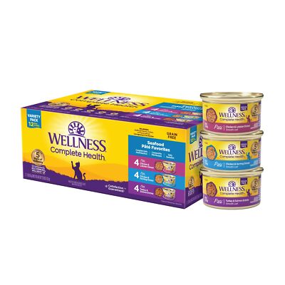 Complete Health Grain-Free Wet Canned Cat Food Seafood Pate Favorites Variety...