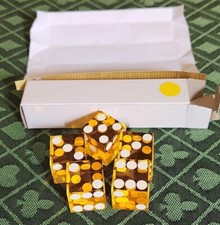 Professional Casino Dice, 19mm, Sharp Edges, Set of 5 - Precision Dice, Yellow