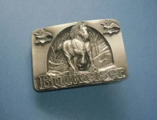 Budweiser Beer Clydesdale Horse Belt Buckle-Anheuser Busch Inc.- Bergamot Brass
