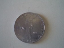 MONETA 100 LIRE CITTA' DEL VATICANO PAPA PIO XII - ANNO 1958