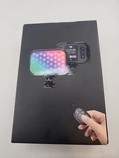 KraftGeek RGB Video Light, Rechargeable LED On-Camera Light with Soft Box, (125)