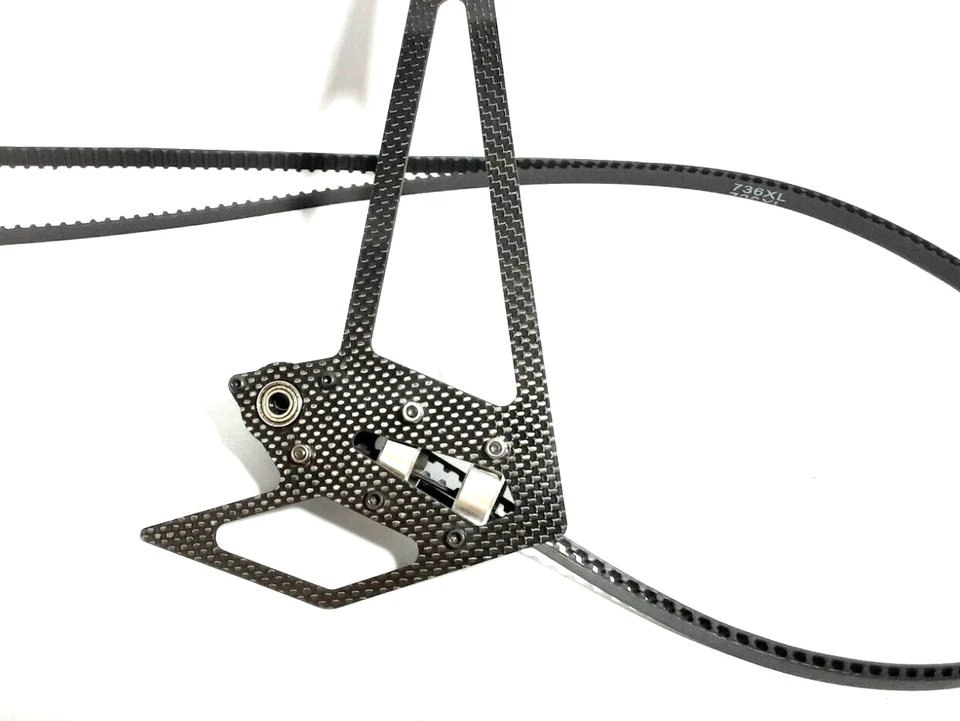 Synergy N5c Helicopter Tail Assembly with Drive Belt Fin Carbon Fiber, Mounts - Image 2 of 4