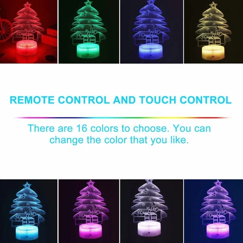 3D Illusion LED Night Light 7 Colours Bedroom Desk Kids Room Besides Decor Lamps - Picture 4 of 26