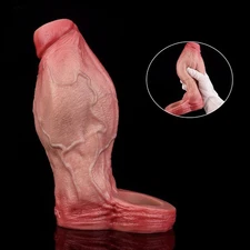 THICK Male Cock Girth Enlarger Enhancer Penis Extension Extender Sheath Sleeve