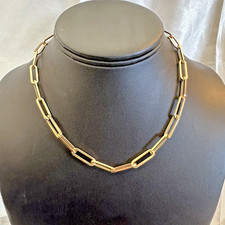 14K YELLOW GOLD - PAPERCLIP LIGHTWEIGHT NECKLACE / 15 3/4" LONG