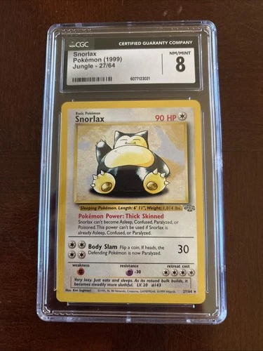 Snorlax 27/64 Jungle Unlimited Rare Pokemon - CGC 8 NM/Mint