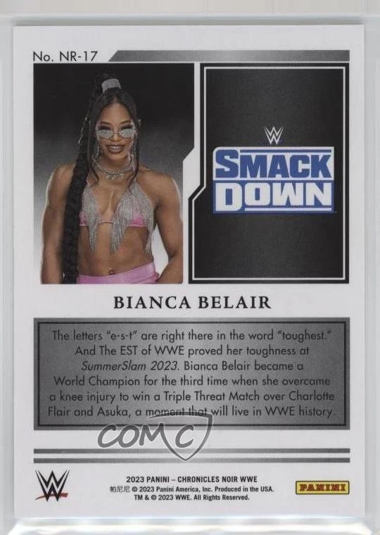 2023 Panini Chronicles WWE Noir /99 Bianca Belair #NR-17 - Image 2 of 2