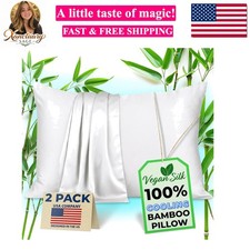 Pillow Cases - 100 Viscose Derived from Bamboo - Cooling Pillowcase - Queen ...
