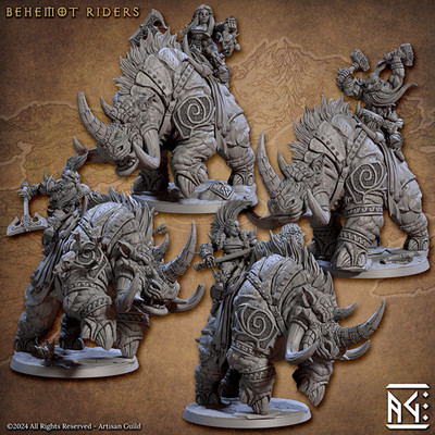 Artisan Guild - Dwarven Behemot Riders (Tabletop Resin Miniaturen)