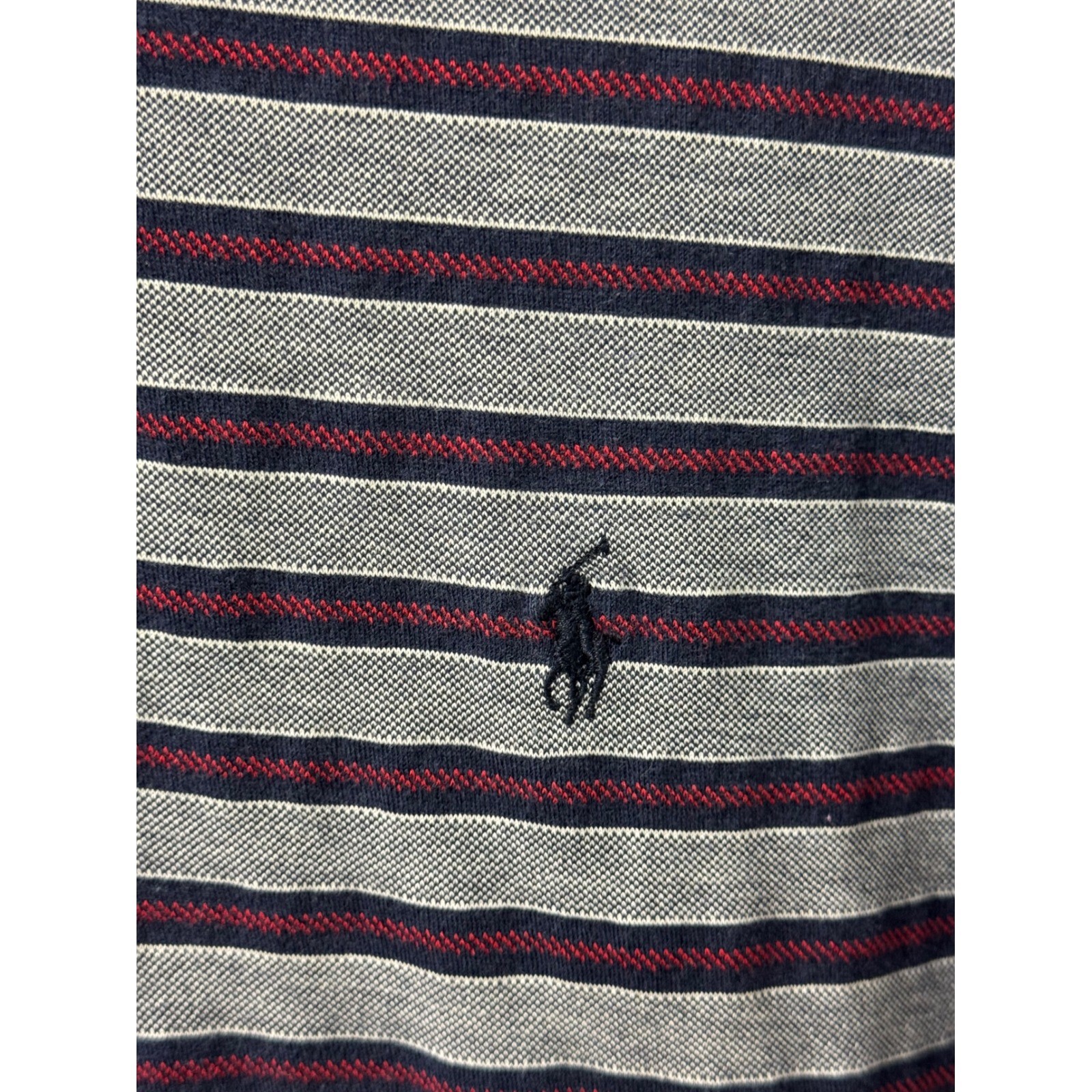 Polo Golf Ralph Lauren Striped Polo Shirt Gray Red Short Sleeve Mens thumbnail 3