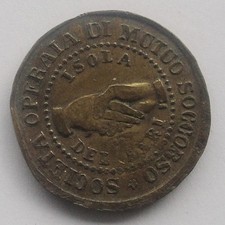 Isola - Societa Operata di Mutuo Soccorso, medal około 1900 roku (Włochy)