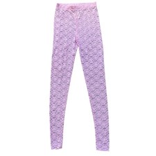 Free People Intimately Lace Skinny Leggings XS Lilac Floral Sheer Bliss 48