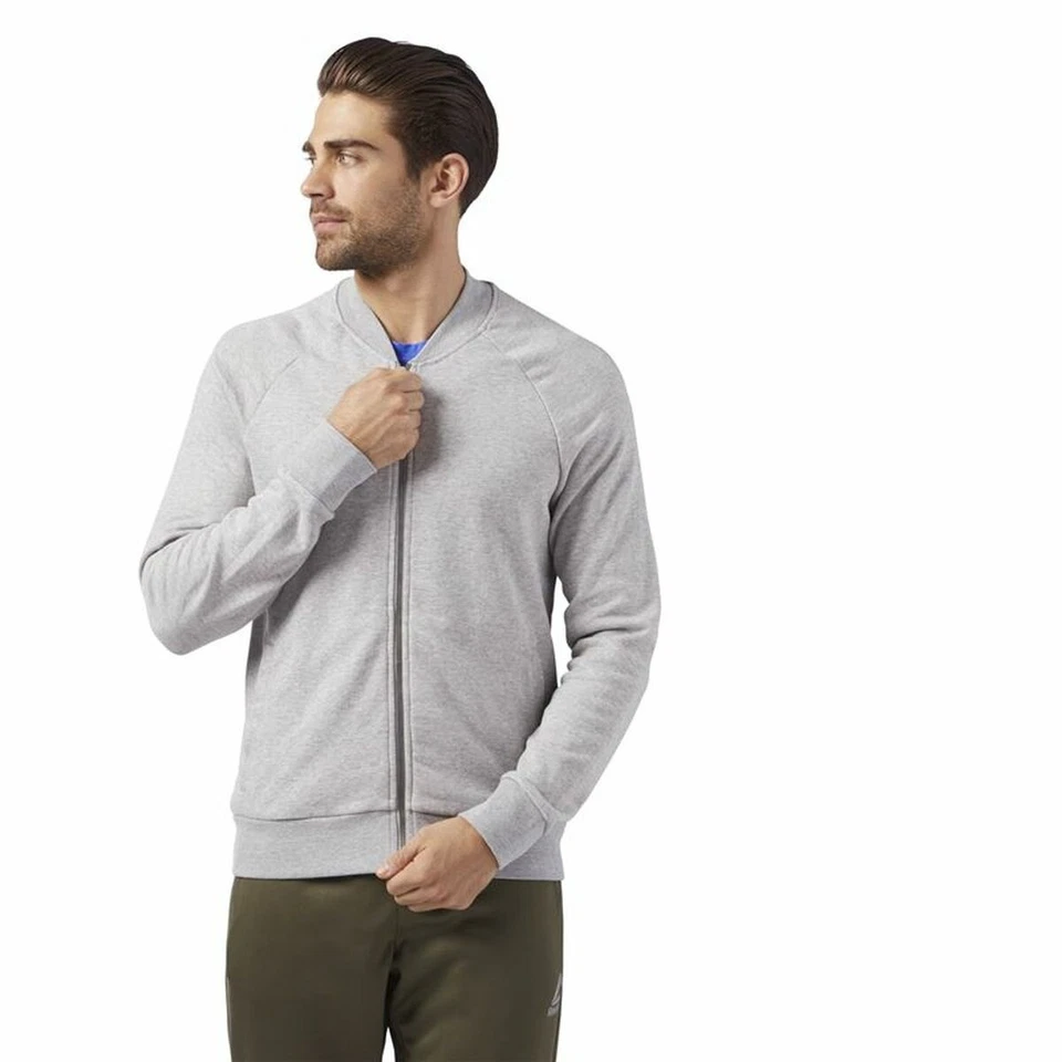 Chaqueta Deportiva para Hombre Reebok Bomber Retro Gris - Imagen 3 de 4