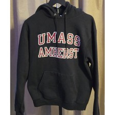 Champion UMass Amherst Spellout Hoodie Men's Size Small Black