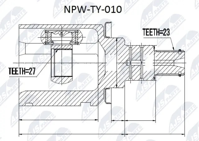 Driveshaft CV joint transmission sided NPW-TY-010 NTY for TOYOTA LEXUS