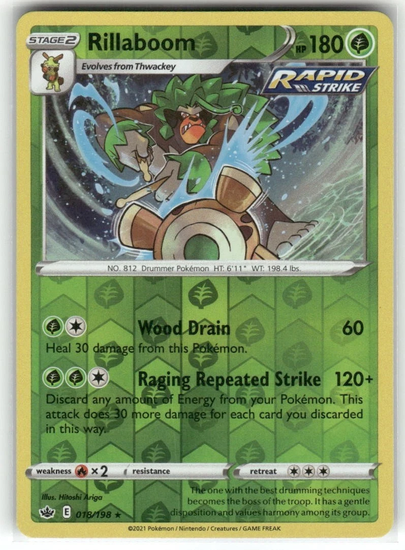 rillaboom pokemon card price Rillaboom V - SWSH02: Rebel Clash [ULTRA RARE] main image 0