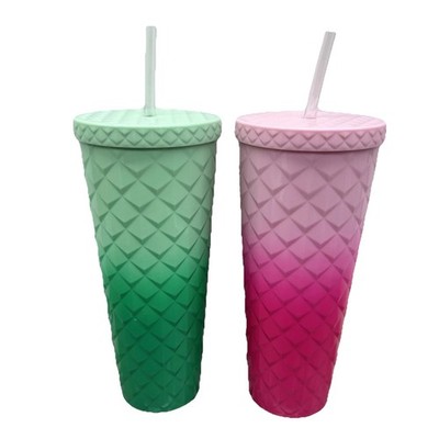 Two tumblers one green one pink BPA free large Interchangeable Lids  {48}
