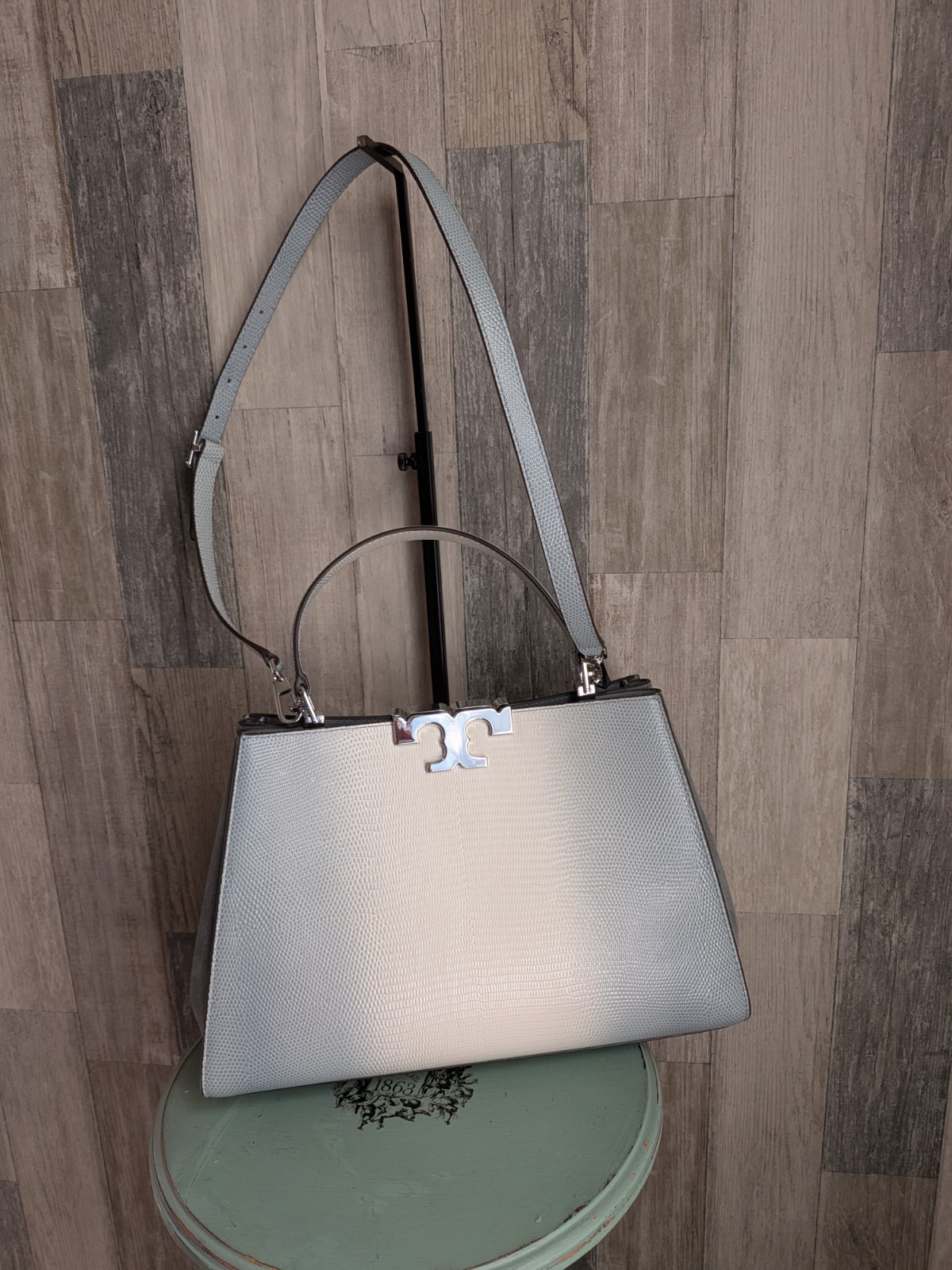 Tory Burch Rare Ombre Elanor Satchel Pre Ownef image 8
