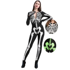 Spooktacular Creations Womens Skeleton Costume Glow in the Dark, Halloween Sk...