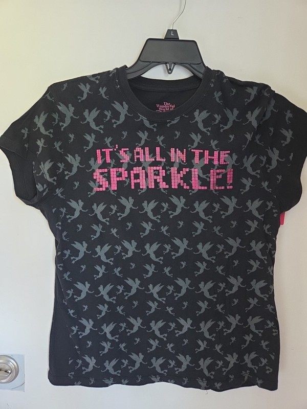Tinkerbell It's All In The Sparkle T-shirt Girl's XXL OR LADIES SMALL/MED DISNEY