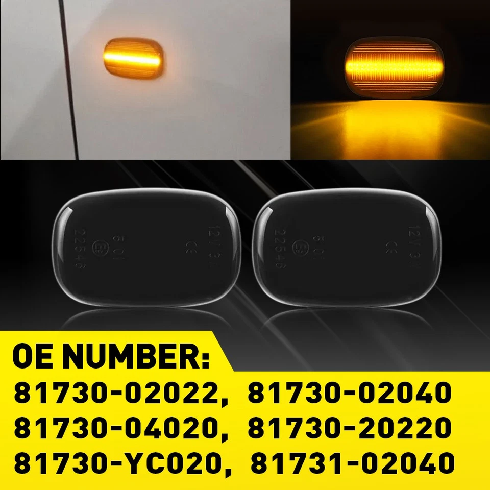 Smoked For Toyota Starlet 1996 1997 1998-1999 LED Dynamic Side Marker Light A - image 2 of 4