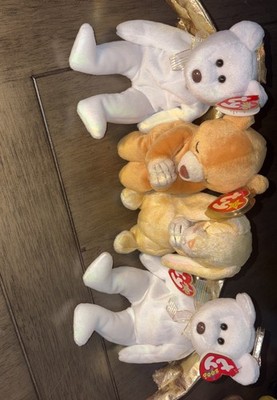 Lot of 4 Ty Beanie Baby HOPE, GRACE, HALO 2 all with original swing tag 