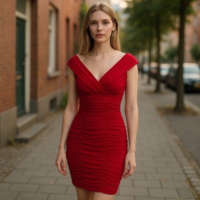 Tadashi Petite Collections Red Formal Dress 4P