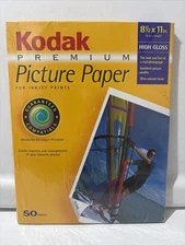 Kodak Premium Picture Paper Inkjet 50 Sheets 8.5 x 11 in High Gloss NEW