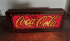 Vtg 1970's Coca-Cola Faux Stained Glass Plug In Display Light Wood Frame Tested