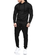 Men's Tracksuit 2 Piece Hooded Athletic Sweatsuits Casual Running Jogging Spo...