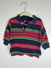 Chaps long-sleeve rugby polo shirt in a red, green, blue, and yellow Boys 12 M