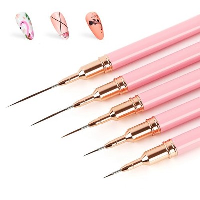 5Pcs Nail Art Liner Brushes,Liner Brush For Nails Gel,Fine Line Nail Art 