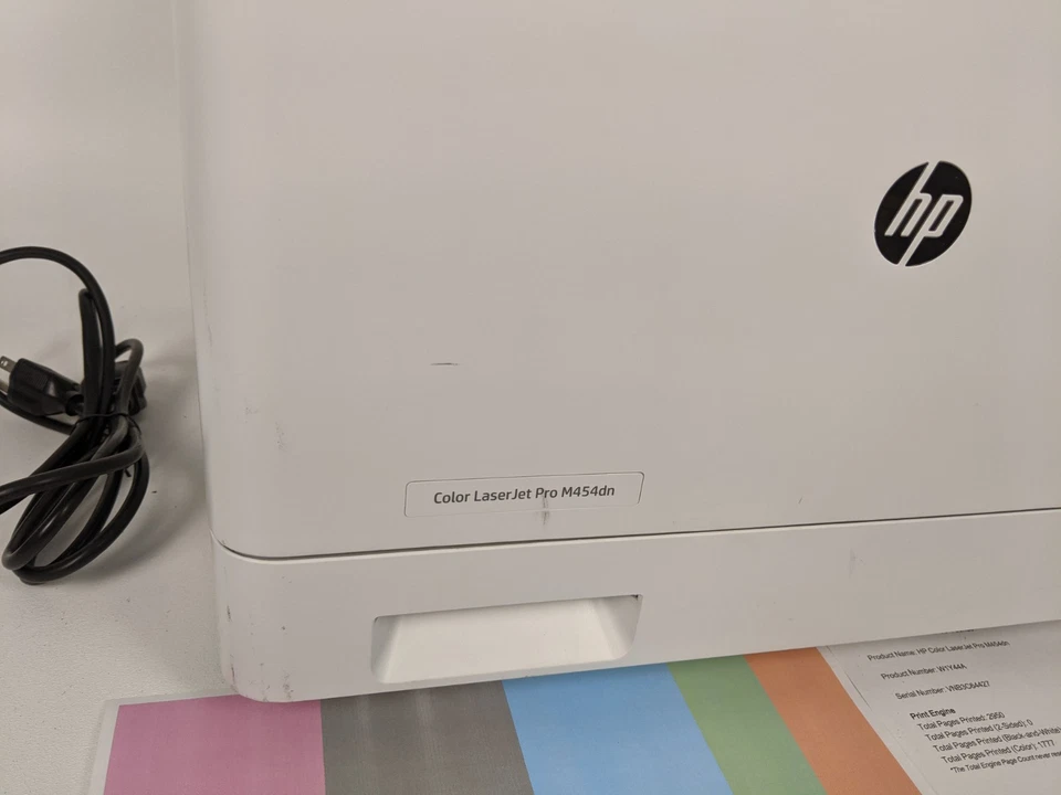 HP Color LaserJet Pro M454DN Color Workgroup Laser Printer, NO TONER, Pages 2950 - Image 2 of 4