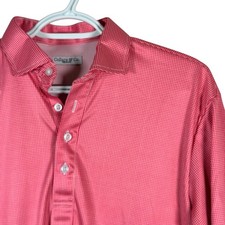 Collars  Co Dress Collar Polo Shirt Mens M Red Houndstooth Lightweight Stretch