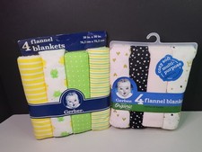 X2 Gerber Flannel Blankets 4 Pack New Cozy Soft