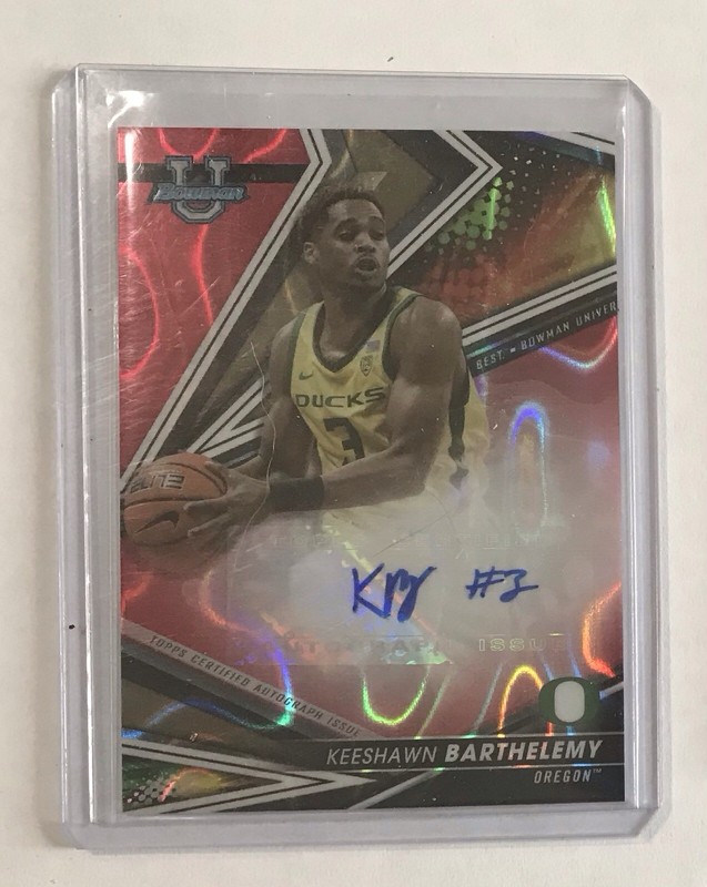 2022-23 Bowman University Best of 2022-23 Autographs Keeshawn Barthelemy Red /5